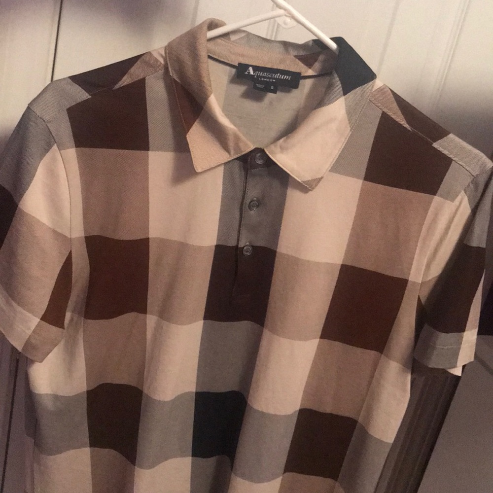 Aquascutum London Cody  Club Check Polo in beige